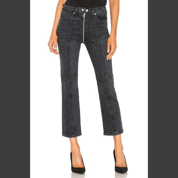 RAG & BONE IVER SLIM CROPPED HIGH-RISE FLARE BOOTCUT JEANS XS 25 - Picture 1 of 14